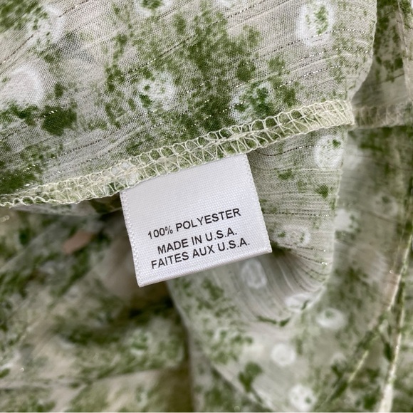 Misa Los Angeles Green White Floral Ruffle Bambi Tank Size Medium - Picture 8 of 9